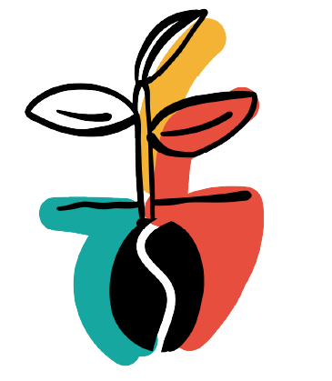 Image is a drawing of a seedling. You can also see the seed growing underground.