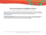 Lived Experience Engagement Planner